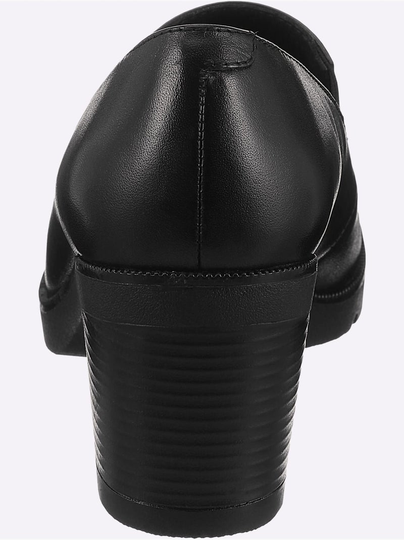 Escarpins cuir nappa de vache - taille standard - helline Noir - Kiabi