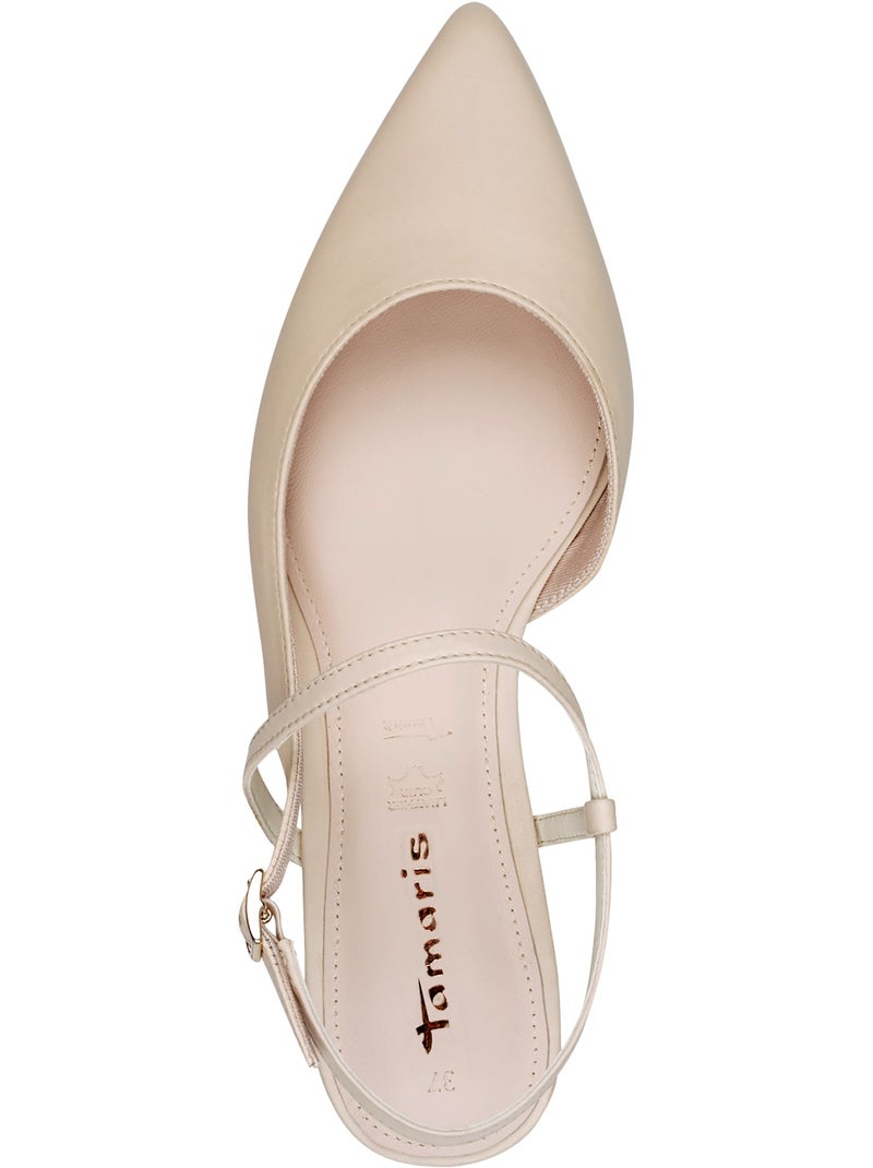 Escarpins Cuir Tamaris Beige - Kiabi