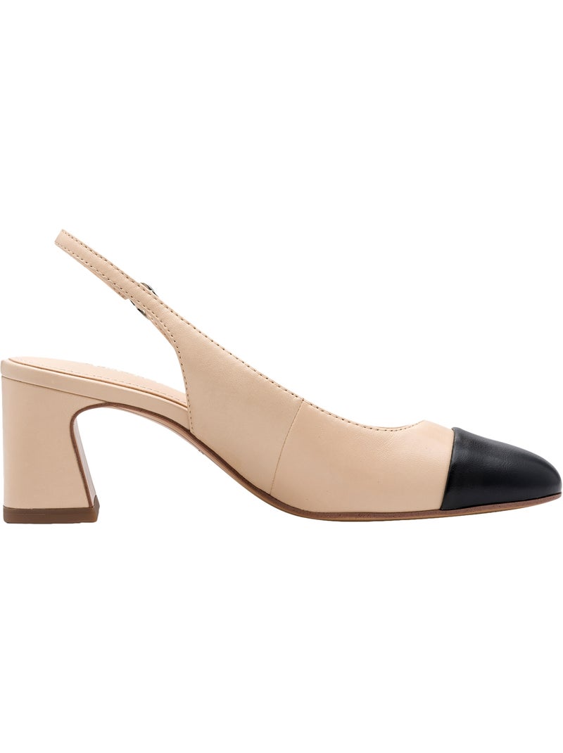 Escarpins Cuir Tamaris Beige - Kiabi