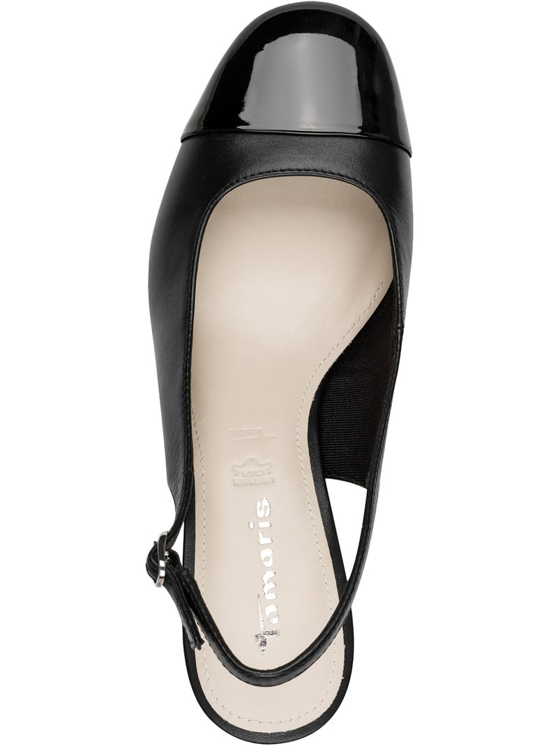Escarpins Cuir Tamaris Noir - Kiabi