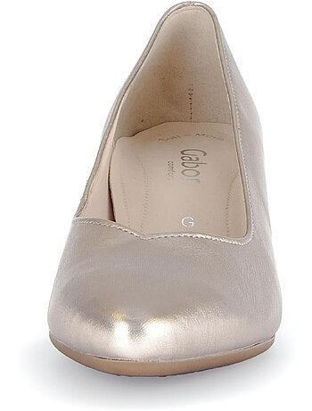 Escarpins dorés en cuir