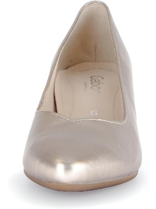 Escarpins dorés en cuir - Kiabi