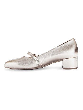 Escarpins dorés en cuir métallisé