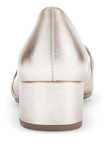 Escarpins dorés en cuir métallisé