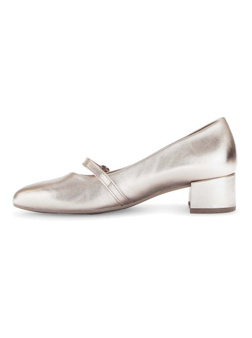 Escarpins dorés en cuir métallisé - Kiabi