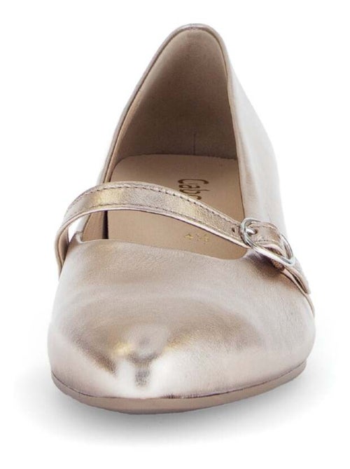 Escarpins dorés en cuir métallisé - Kiabi