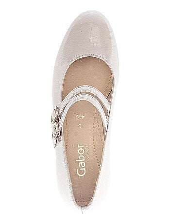 Escarpins dorés en cuir vernis