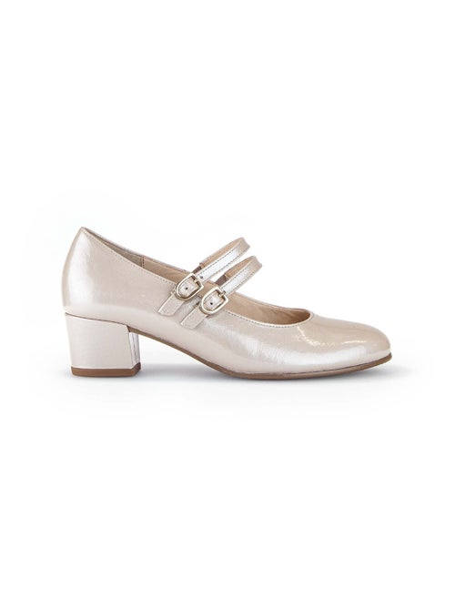 Escarpins dorés en cuir vernis - Kiabi