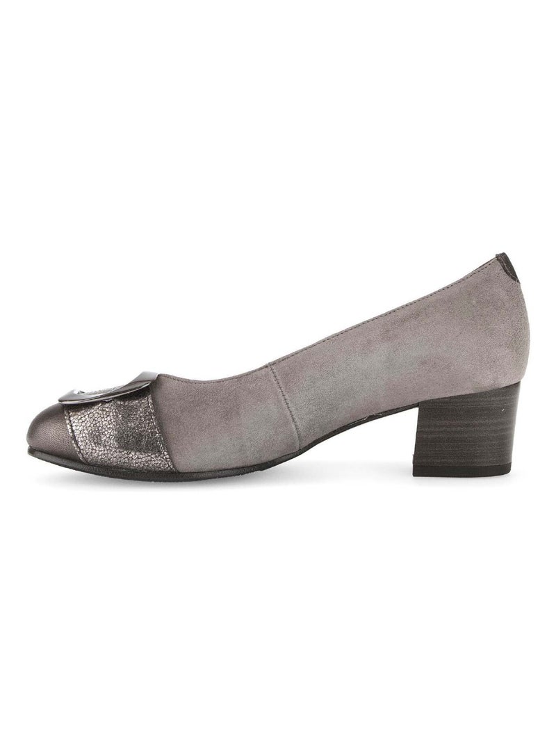 Escarpins  en combinaison cuirs Gabor Marron - Kiabi
