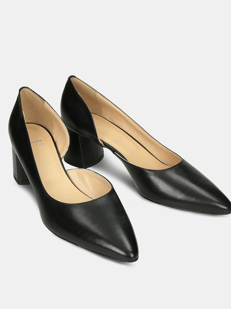 Escarpins en cuir à talon de 5,5 cm BATA Noir - Kiabi