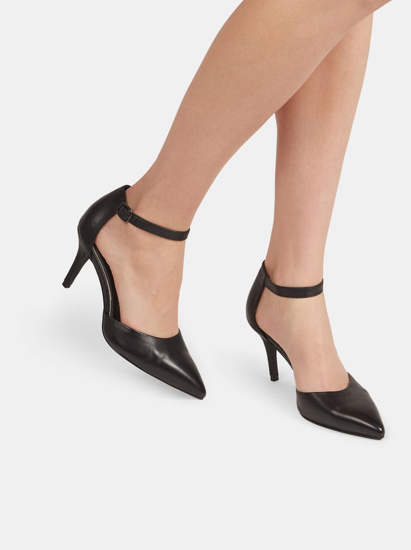 Escarpins en cuir avec bride BATA Noir - Kiabi