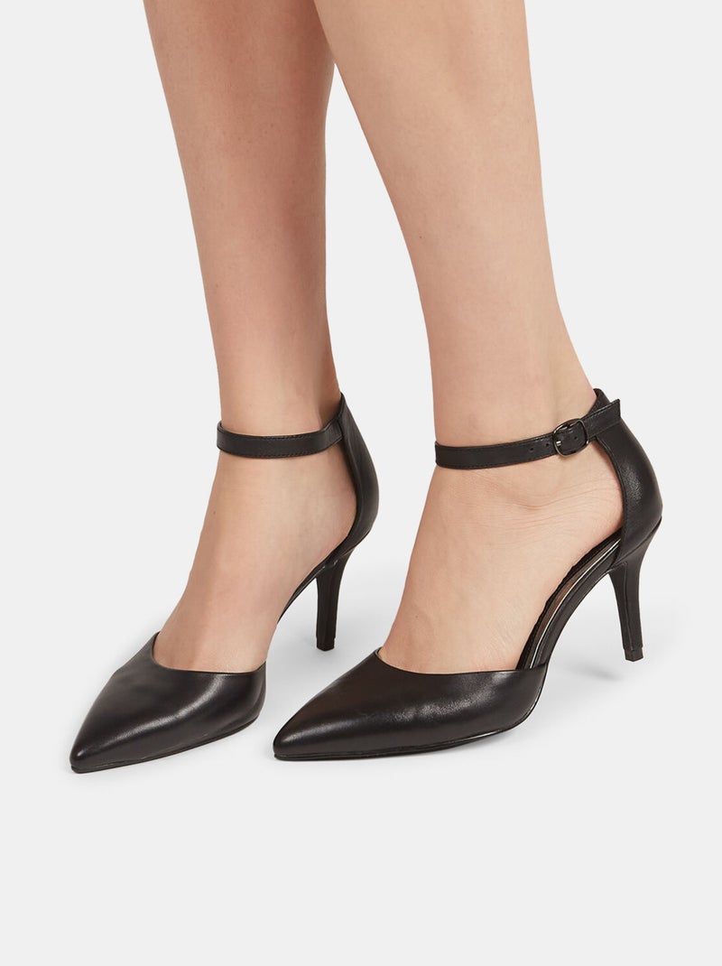 Escarpins en cuir avec bride BATA Noir - Kiabi