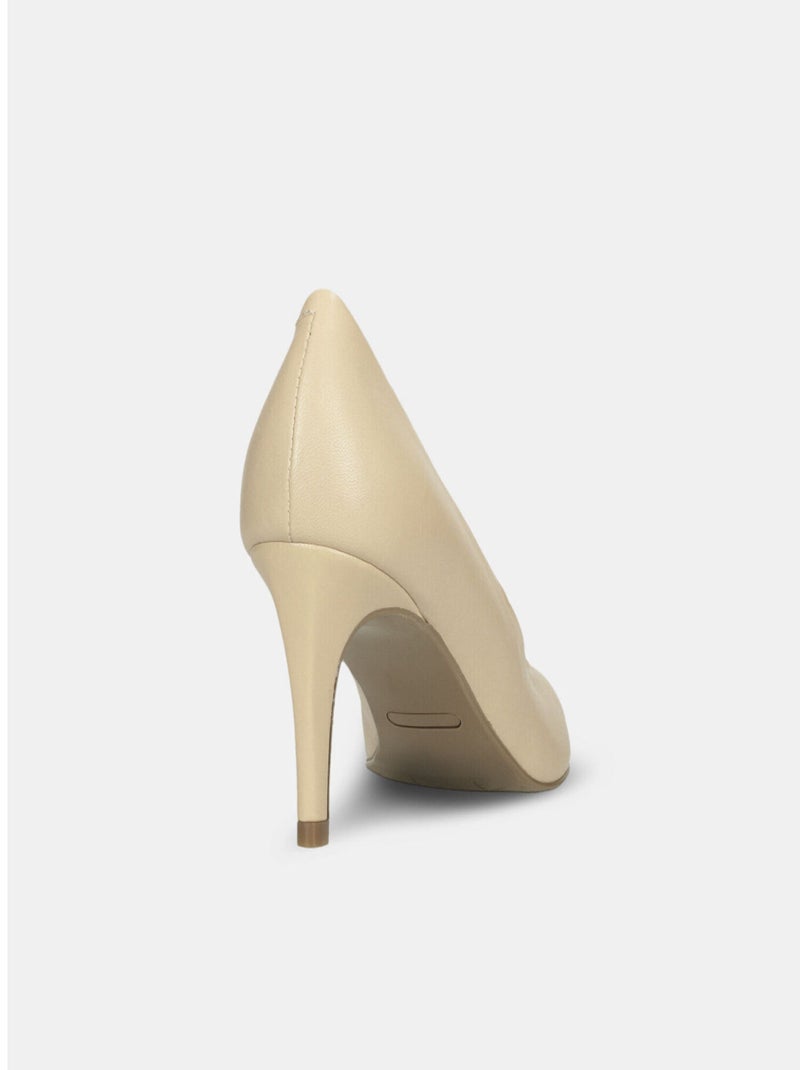 Escarpins en cuir avec talon de 7,5 cm BATA Beige - Kiabi