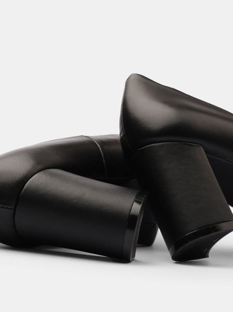 Escarpins en cuir avec talon de 7,5 cm BATA Noir - Kiabi