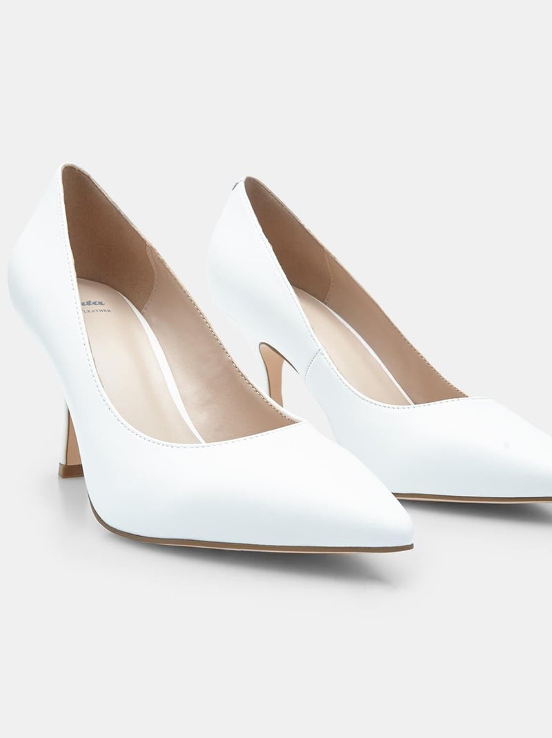 Escarpins en cuir BATA Blanc - Kiabi