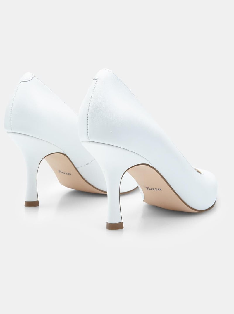 Escarpins en cuir confortables  BATA Blanc - Kiabi
