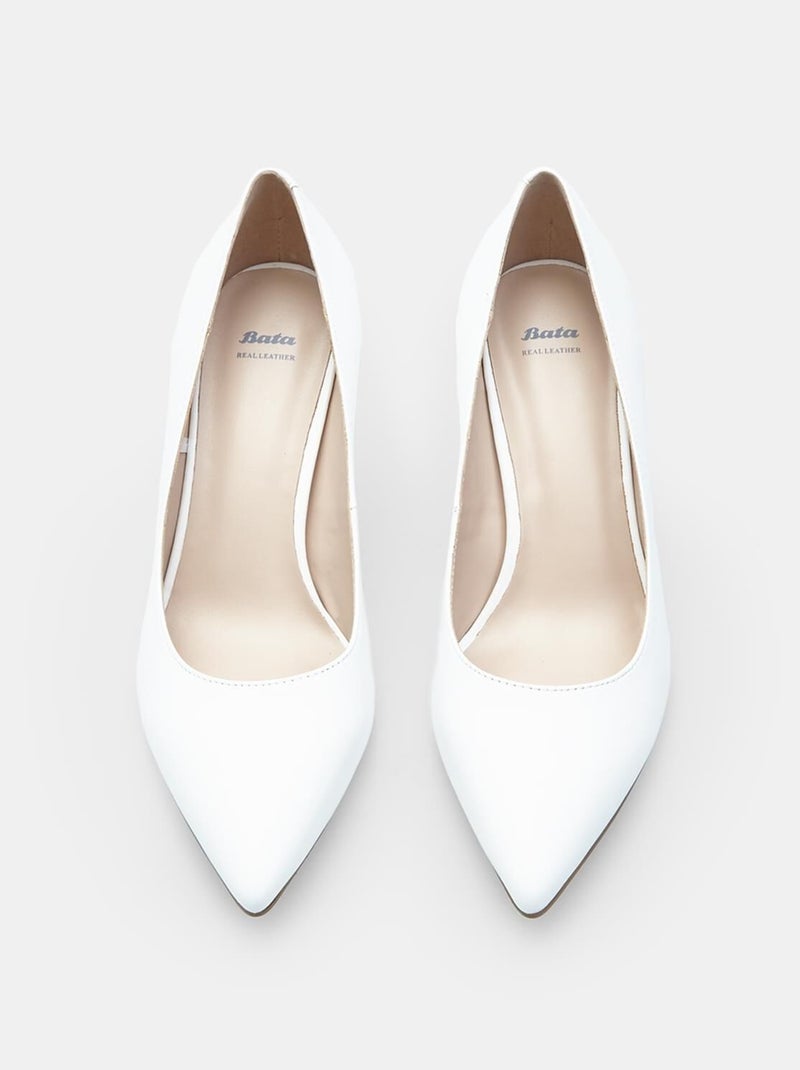 Escarpins en cuir confortables  BATA Blanc - Kiabi