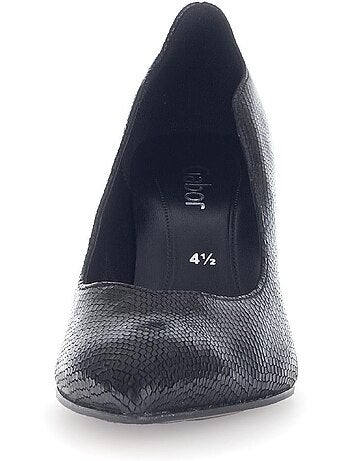 Escarpins en cuir imprimé reptile