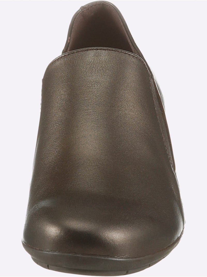 Escarpins en cuir lisse avec élastique et semelle amovible - taille standard - witt Bronze - Kiabi