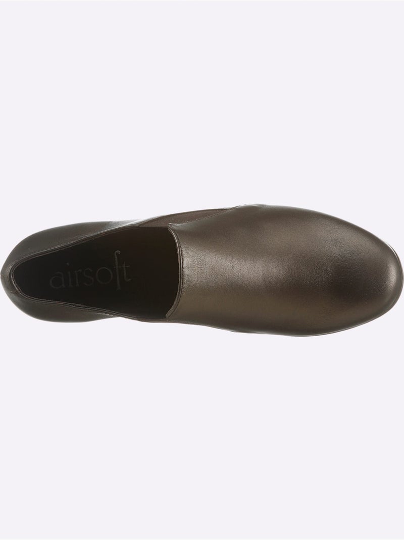 Escarpins en cuir lisse avec élastique et semelle amovible - taille standard - witt Bronze - Kiabi