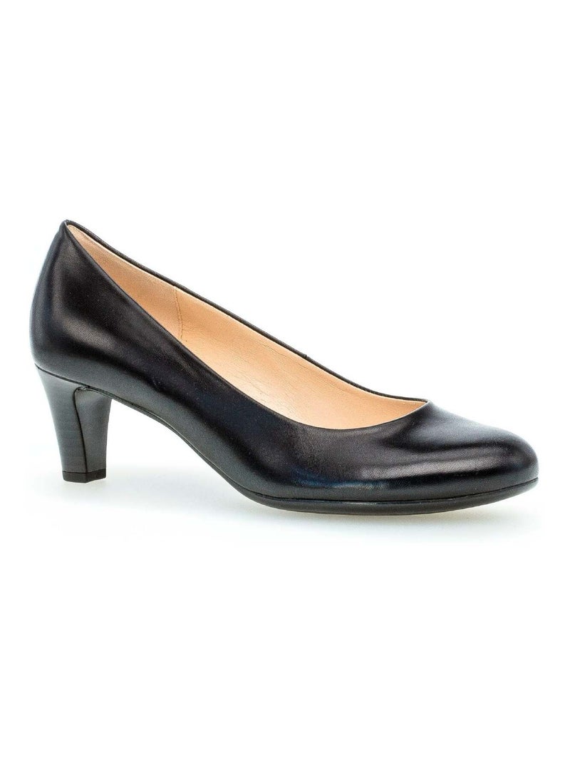 Escarpins  en cuir lisse Gabor Noir Noir - Kiabi