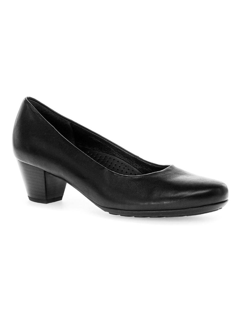 Escarpins  en cuir lisse Gabor Noir Noir - Kiabi