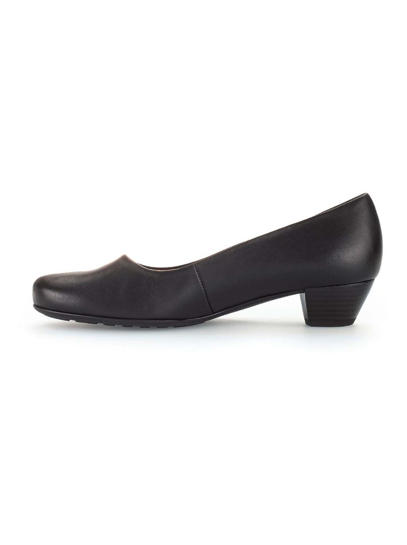 Escarpins  en cuir lisse Gabor Noir Noir - Kiabi