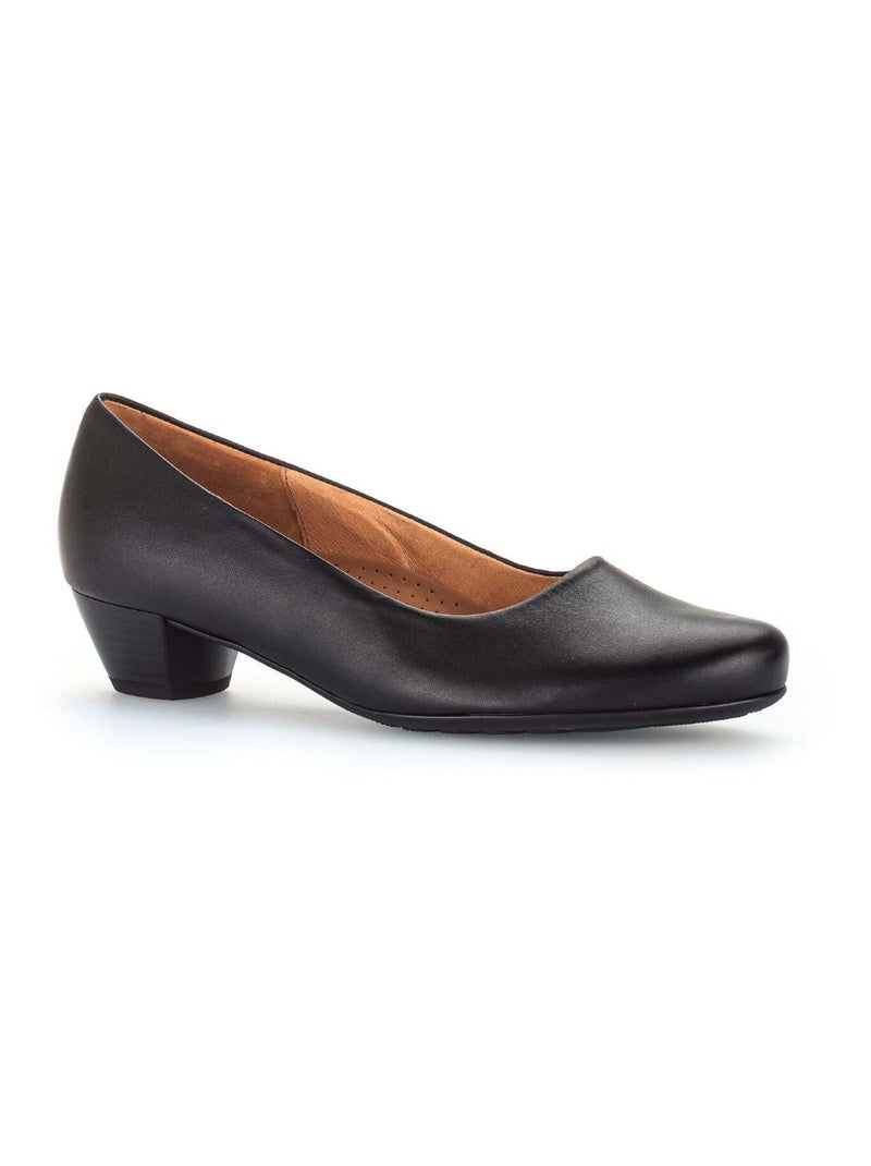 Escarpins  en cuir lisse Gabor Noir Noir - Kiabi