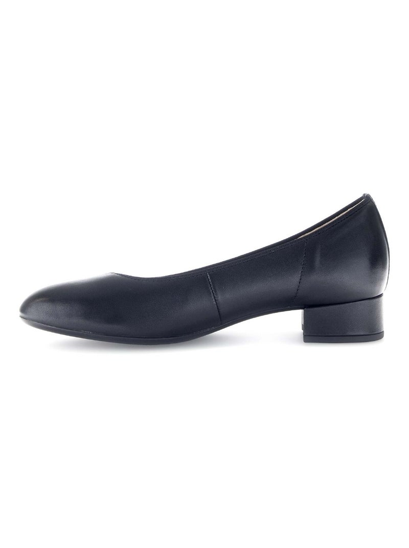 Escarpins  en cuir lisse Noir - Kiabi