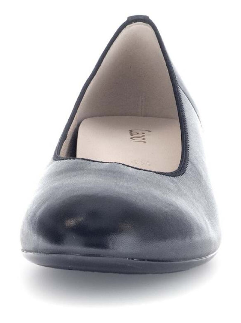 Escarpins  en cuir lisse Noir - Kiabi
