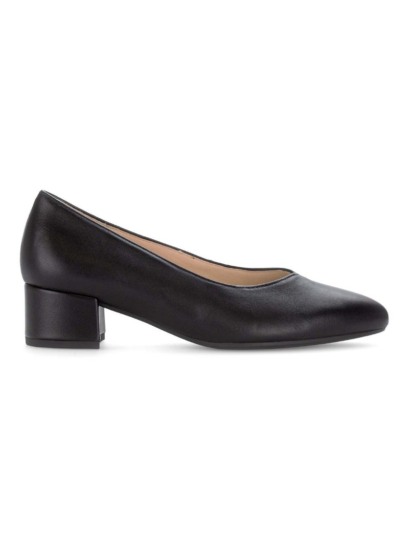 Escarpins  en cuir lisse Noir - Kiabi