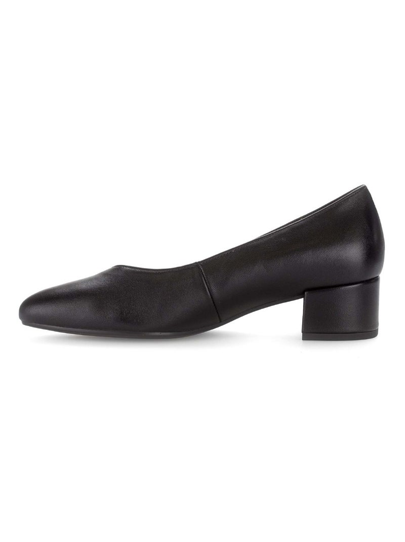 Escarpins  en cuir lisse Noir - Kiabi