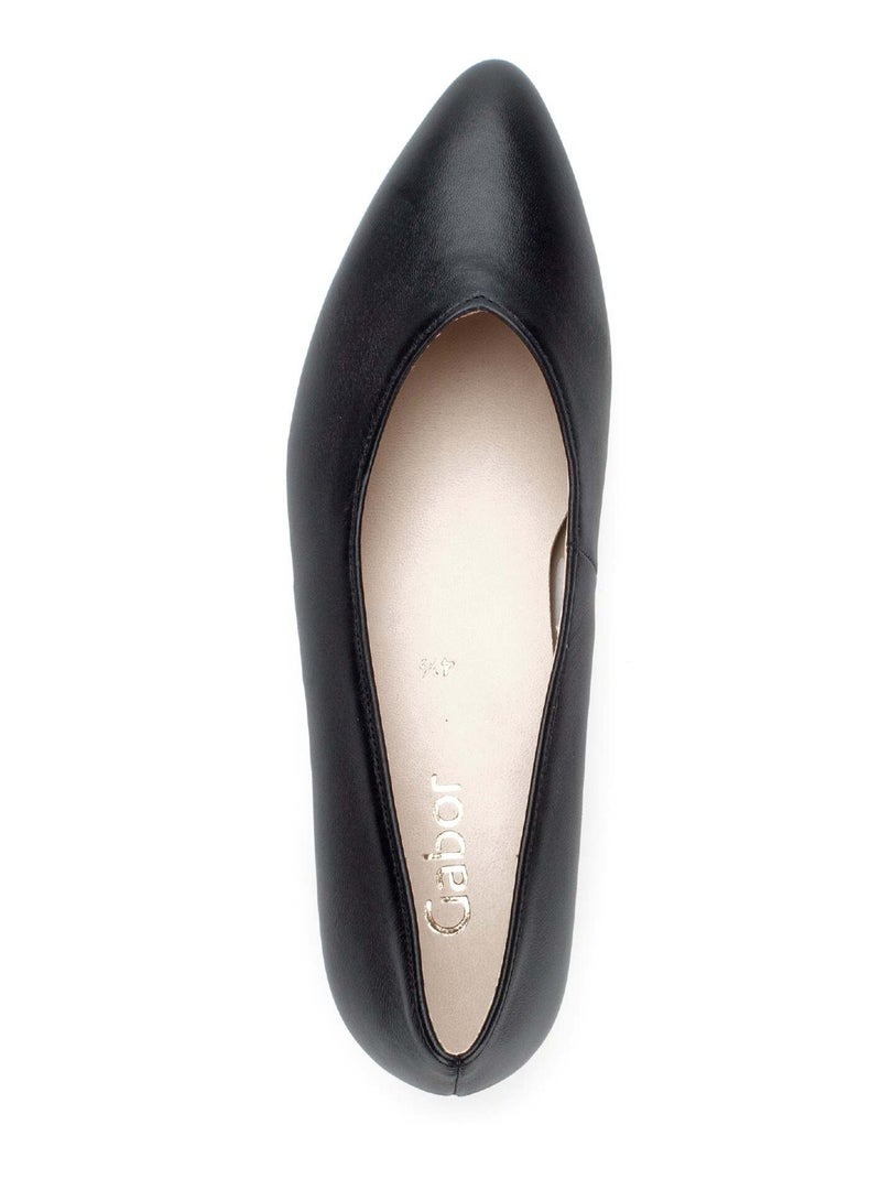 Escarpins  en cuir lisse Noir - Kiabi