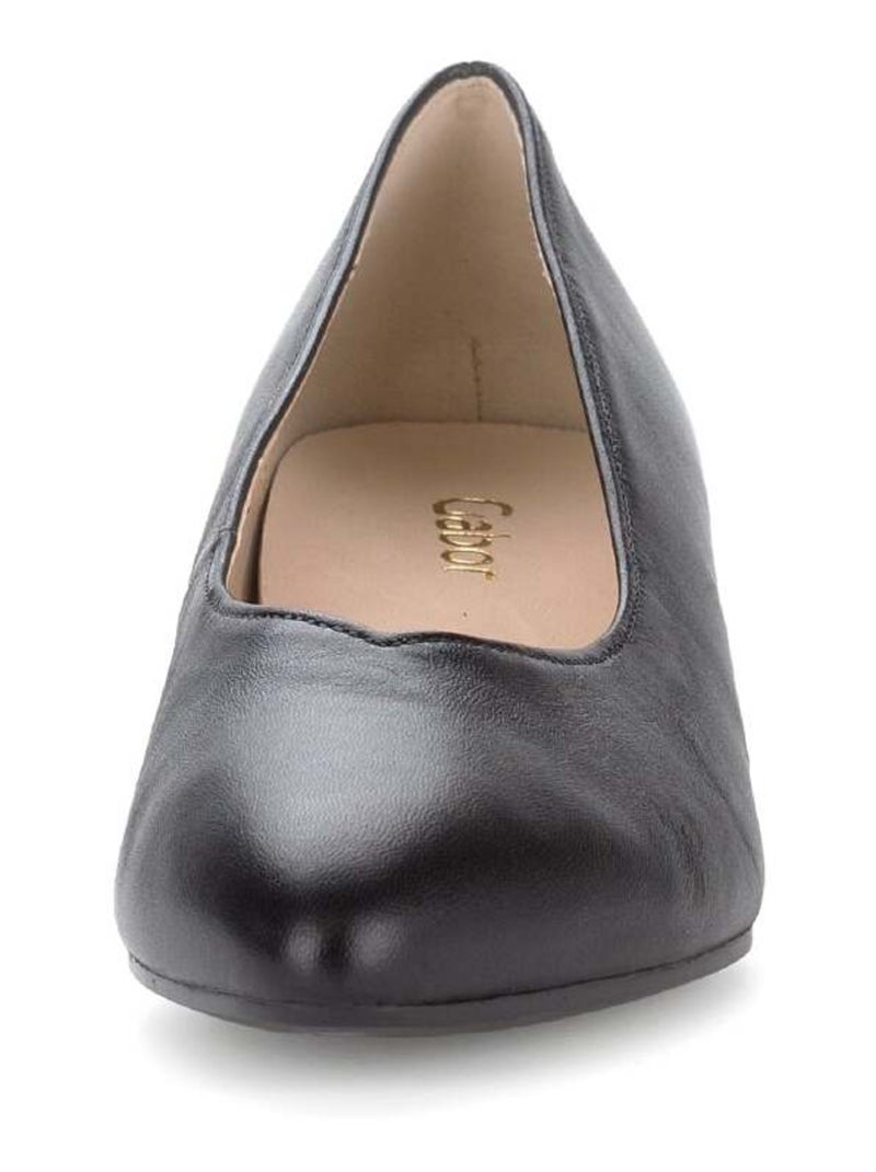 Escarpins  en cuir lisse Noir - Kiabi