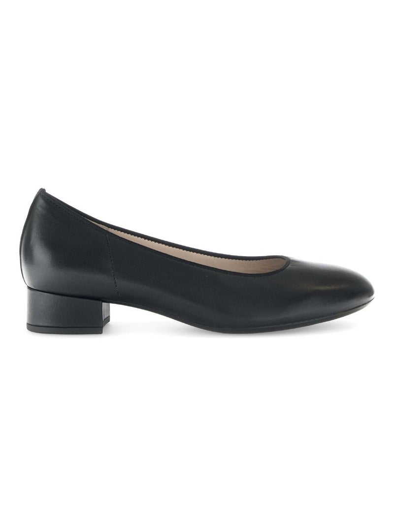 Escarpins  en cuir lisse Noir - Kiabi