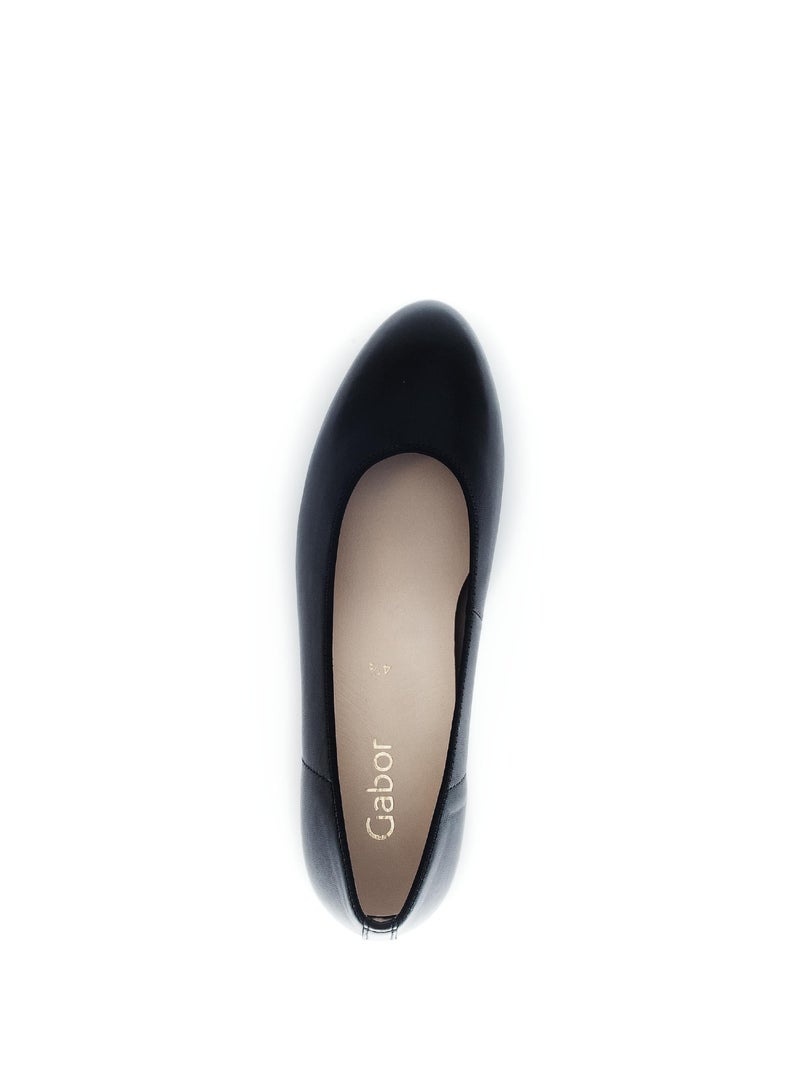 Escarpins  en cuir lisse Noir - Kiabi