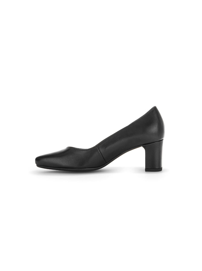 Escarpins  en cuir lisse Noir - Kiabi