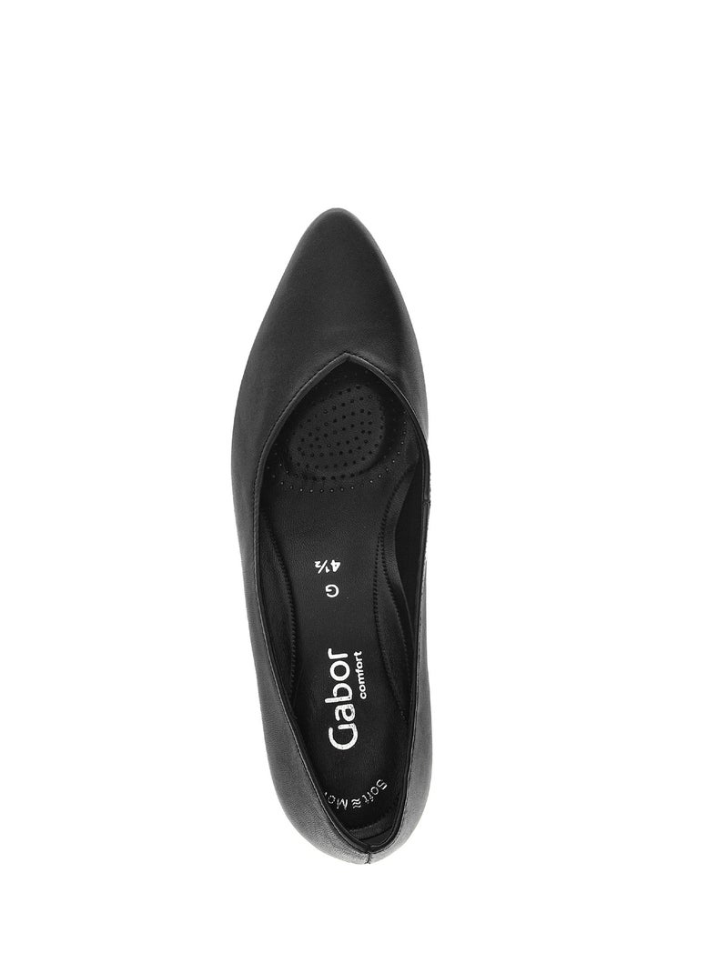 Escarpins  en cuir lisse Noir - Kiabi