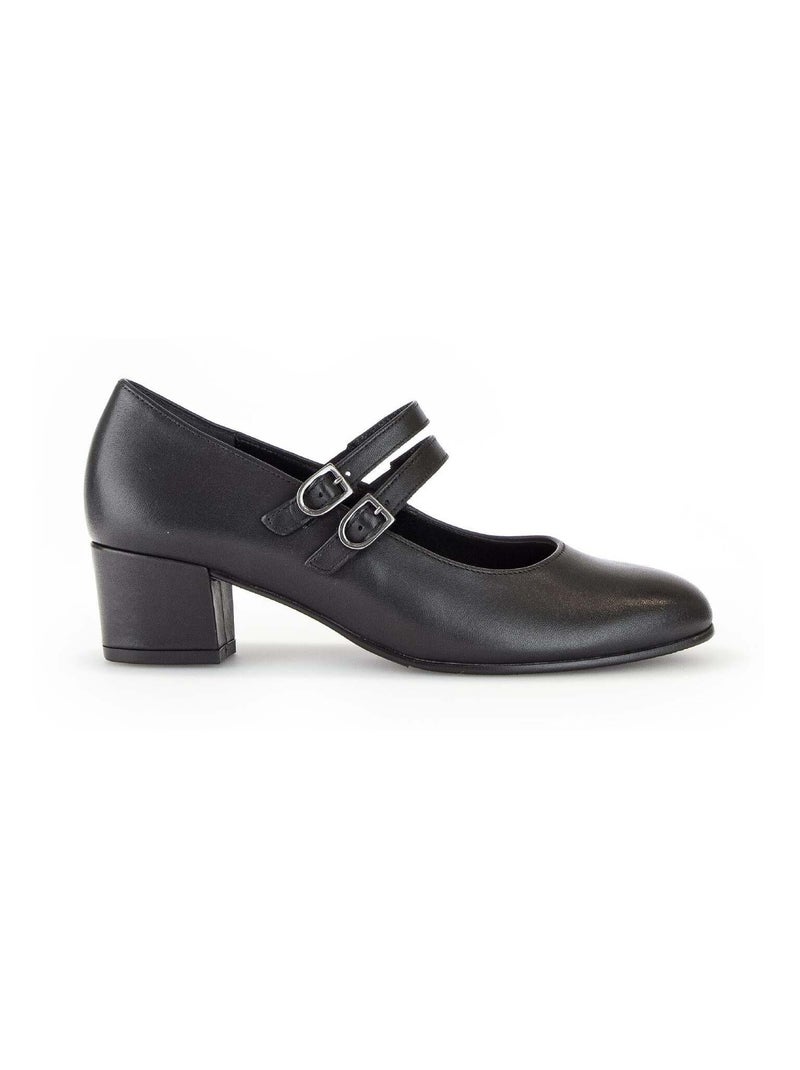 Escarpins  en cuir lisse Noir - Kiabi