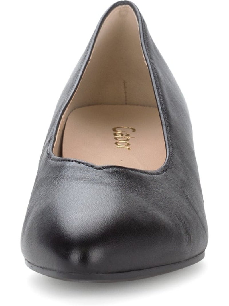 Escarpins  en cuir lisse Noir Noir - Kiabi