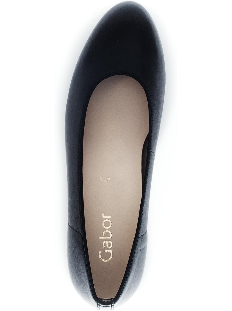 Escarpins  en cuir lisse Noir Noir - Kiabi