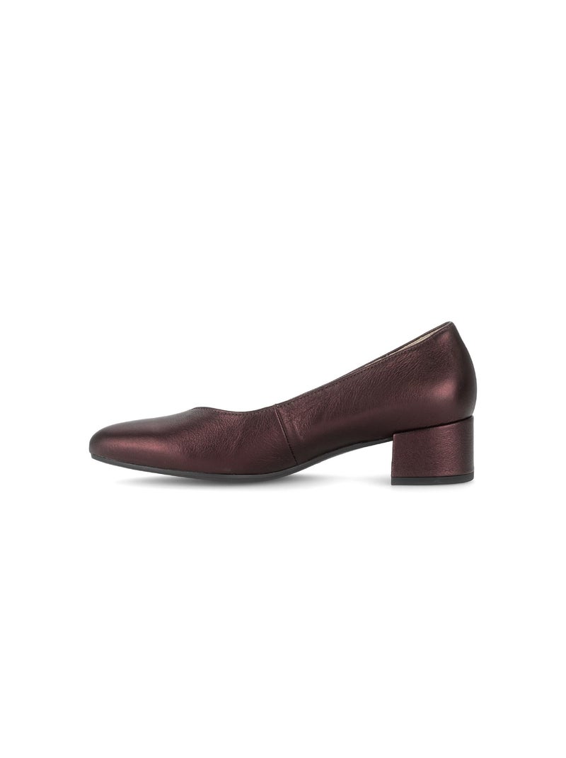 Escarpins  en cuir lisse Rouge - Kiabi