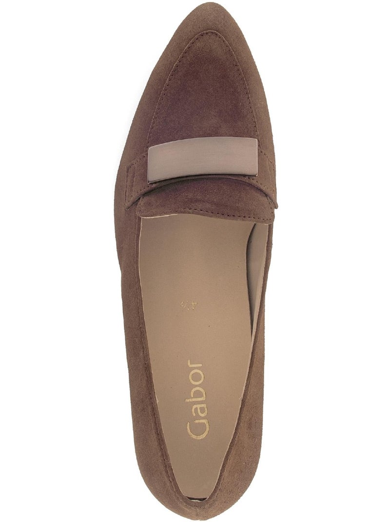 Escarpins  en cuir Marron - Kiabi