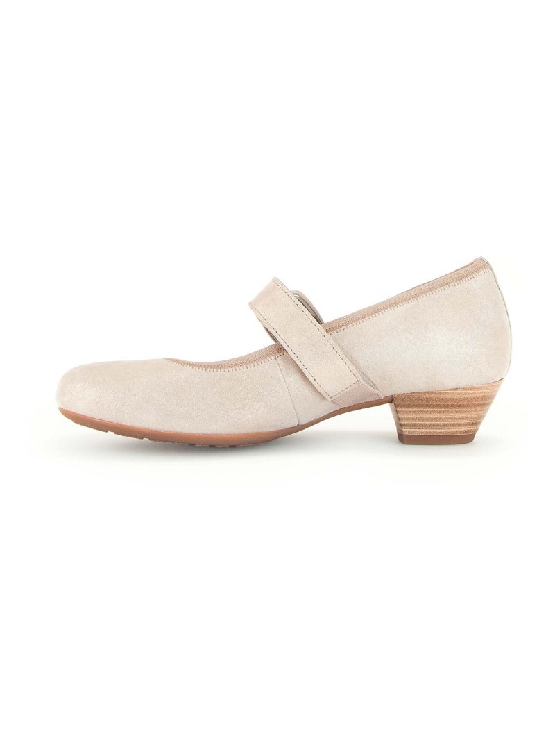 Escarpins  en cuir métallisé Beige - Kiabi
