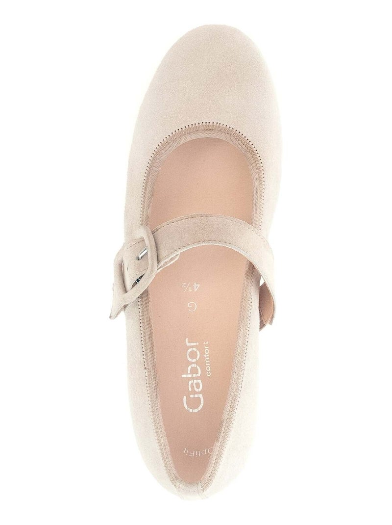 Escarpins  en cuir métallisé Beige - Kiabi