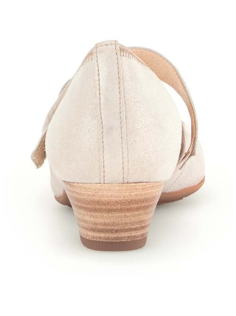 Escarpins  en cuir métallisé Beige - Kiabi