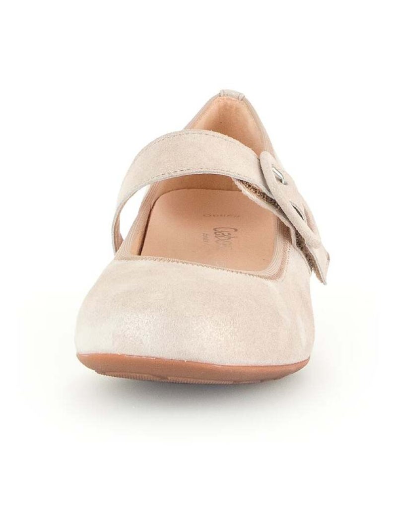 Escarpins  en cuir métallisé Beige - Kiabi