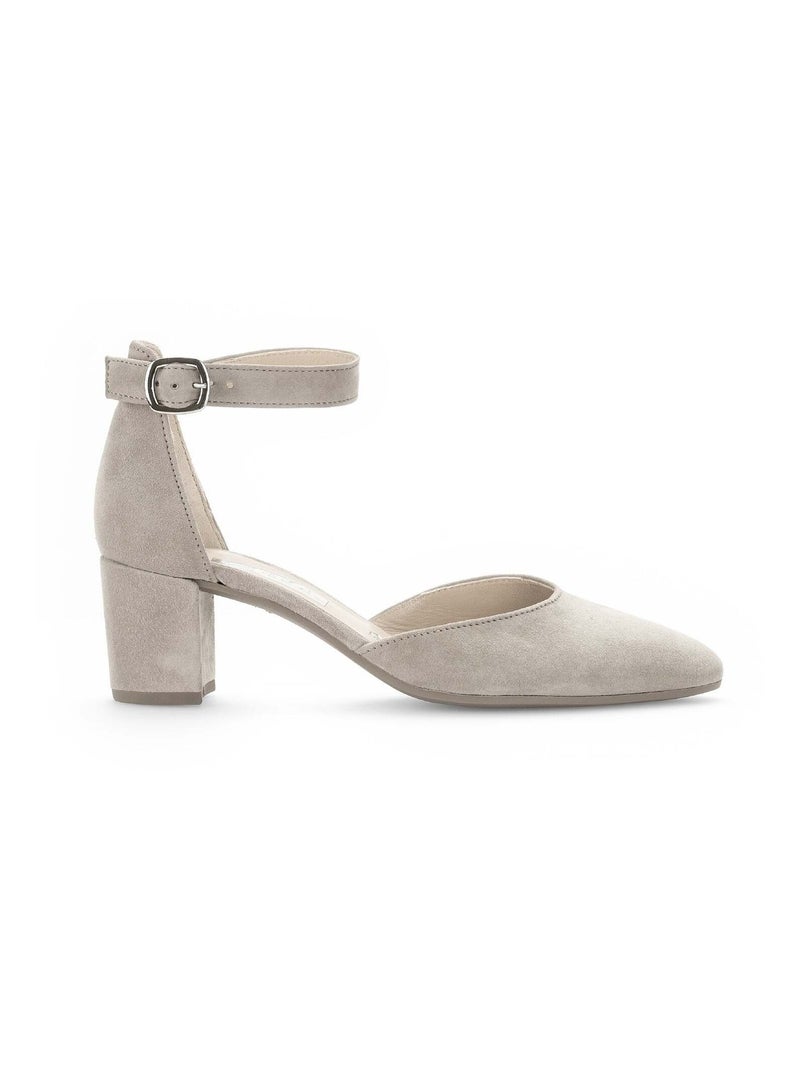 Escarpins  en cuir velours Beige - Kiabi