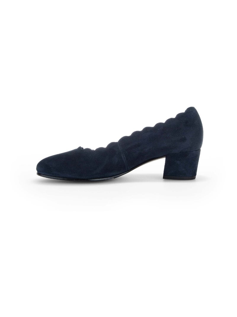Escarpins  en cuir velours Bleu - Kiabi