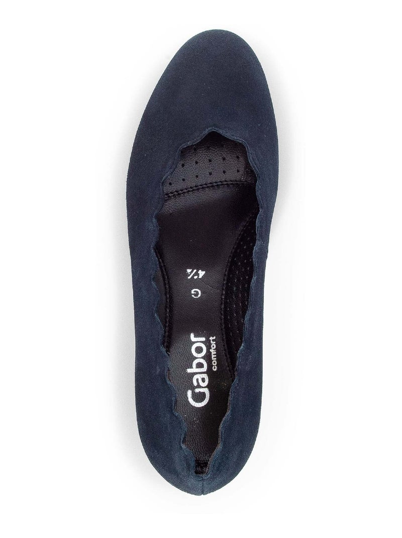 Escarpins  en cuir velours Bleu - Kiabi